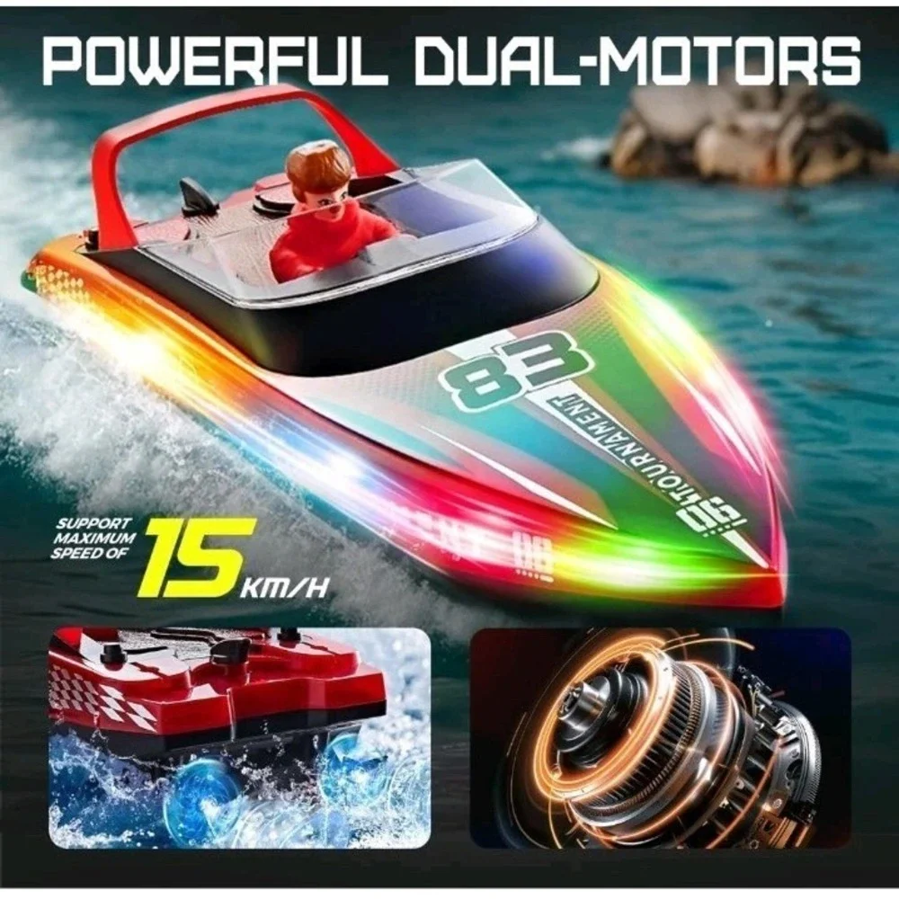 BEZGAR 2 RC Boat, 10 inch Remote Control Boat for‎ Kids and Adults